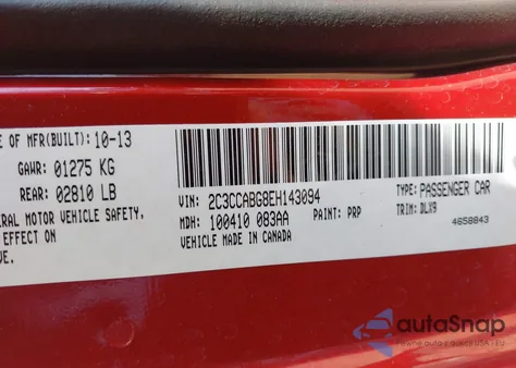 2014 Chrysler 300 300S from USA, damaged, VIN 2C3CCABG8EH143094